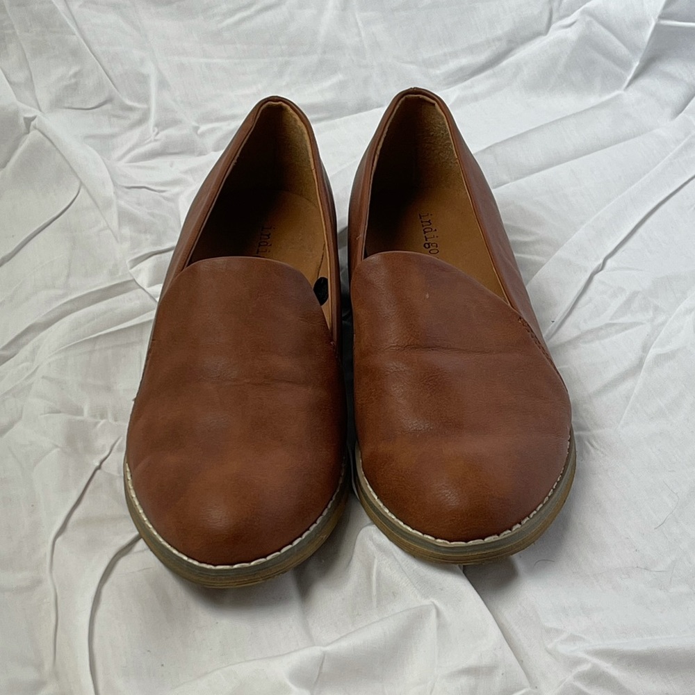 Womens Brown Leather Loafers Sz 7M